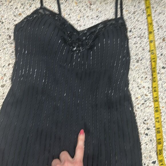 Lillie Rubin silk black beaded gown dress maxi dress 6 - Picture 8 of 10